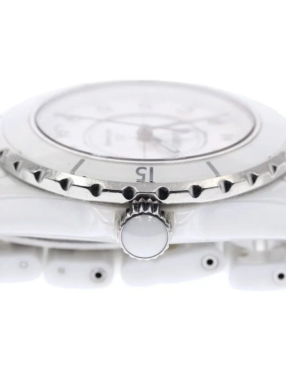 CHANEL J12 H1629 38mm White Ceramic 12P Diamond Automatic Men's Watch_935070